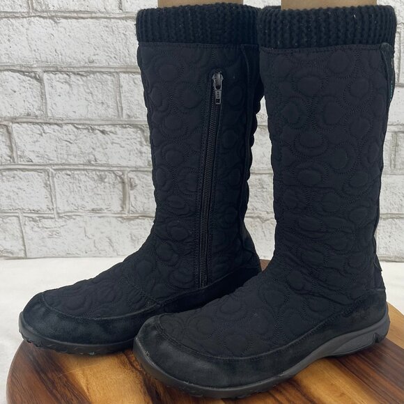 Salomon Gondola 107654 Womens 6.5 Quilted Thinsulate Black Zip Winter High Boots - Picture 1 of 16